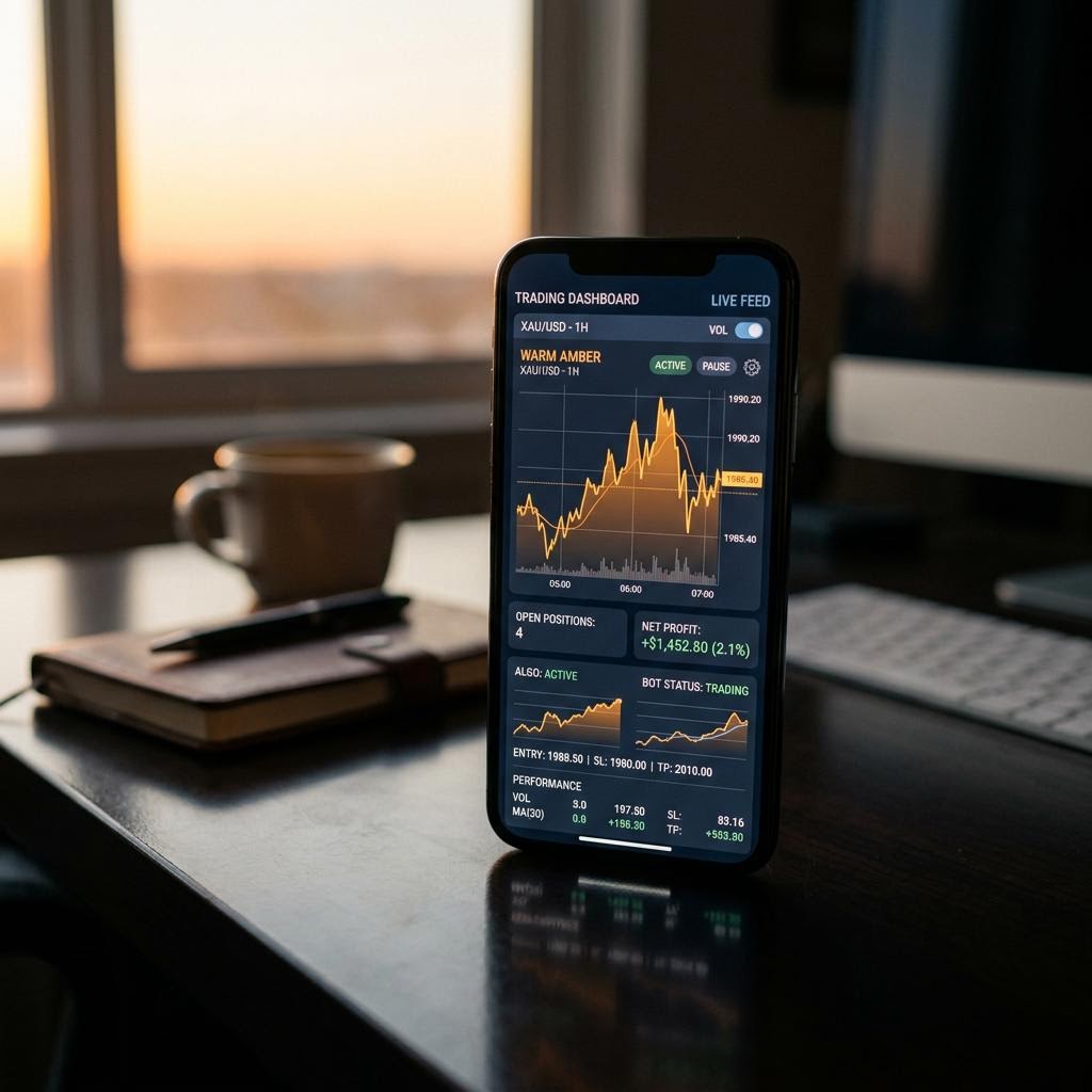 Terminal de trading de Vega Bitencia en smartphone